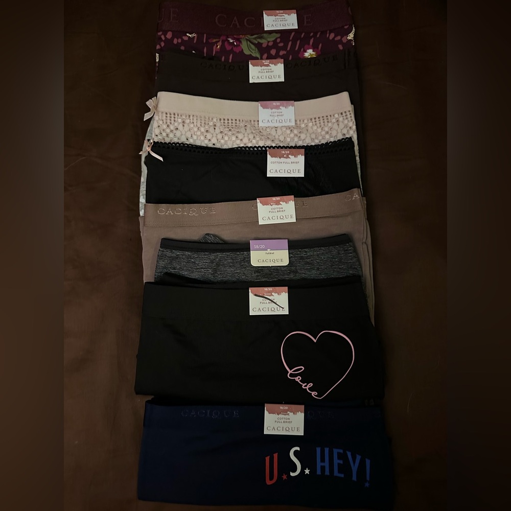 Cacique Assorted Panty Collection - Black, Gray, Tan